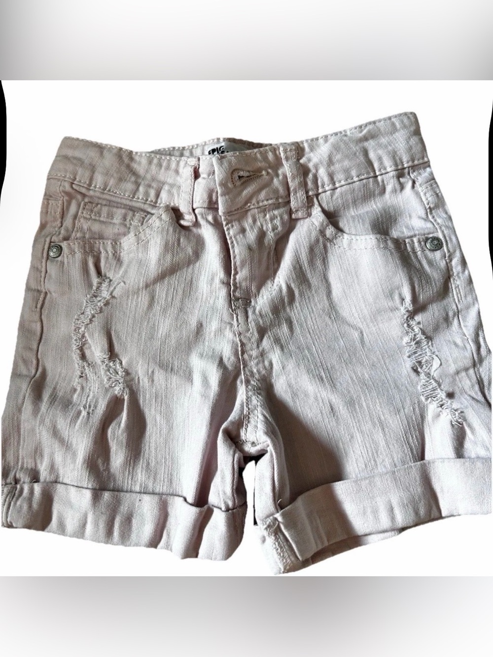Epic Threads Pink distressed denim shorts for girls, size 5